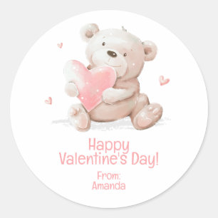 Niedlicher Teddy Bear Personalisiert Teddy Bear Va Runder Aufkleber