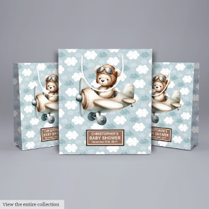 Niedlicher Teddy Bear Pilot Baby Showbeutel Gastge Mittlere Geschenktüte