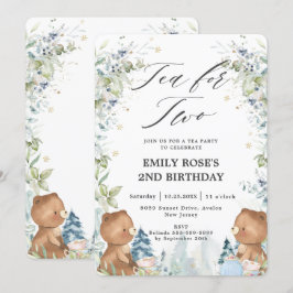 Niedlicher Teddy Bears Tee für 2. Geburtstag Party Einladung