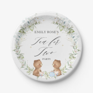 Niedlicher Teddy Bears Tee für 2. Geburtstag Party Pappteller