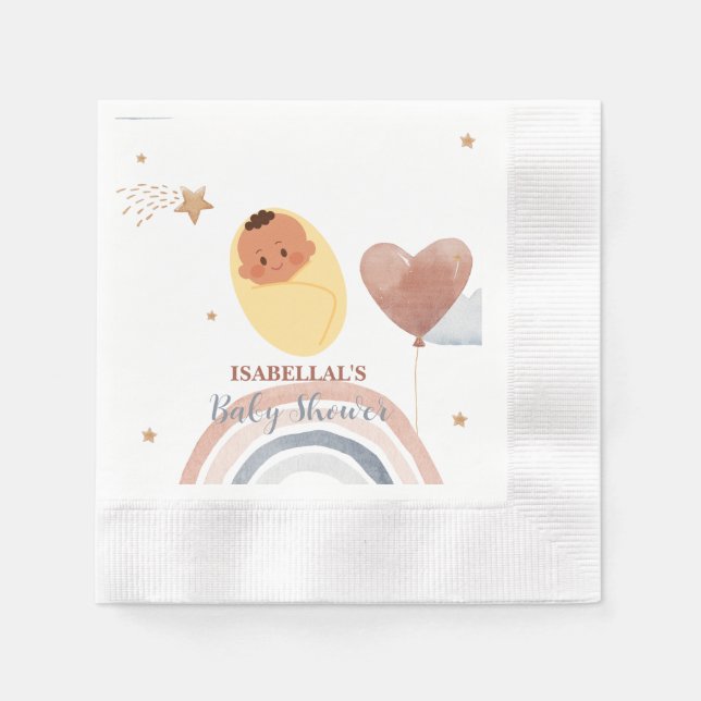 Niedlicher Teddybär, afrikanische Jungs Baby-Dusch Serviette (Vorderseite)