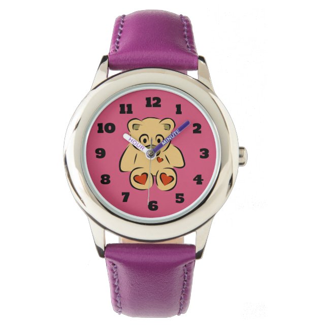 Niedlicher Teddybär Armbanduhr (Vorderseite)