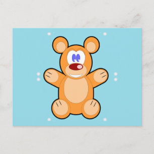 niedlicher Teddybär auf blau Postkarte