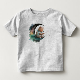 Niedlicher Teddybär auf dem Mond, Plush-Cartoon-Bä Kleinkind T-shirt