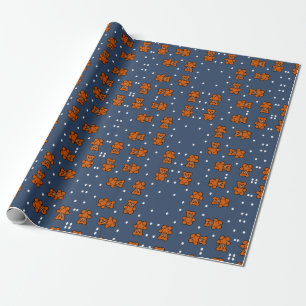 Niedlicher Teddybär auf Polka dot Geschenkpapier