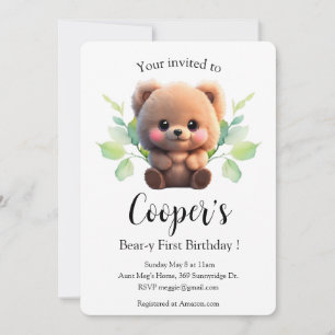 Niedlicher Teddybär boho botanischer 1. Geburtstag
