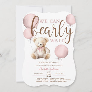 Niedlicher Teddybär, den wir frühzeitig abwarten k Einladung