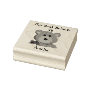 Niedlicher Teddybär Dieses Buch gehört Gummistempel