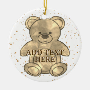 Niedlicher Teddybär-eigener Text Keramik Ornament