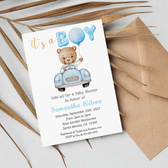 Niedlicher Teddybär Es ist eine Baby-Dusche Einladung (Von Creator hochgeladen)