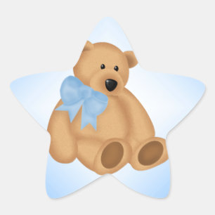Niedlicher Teddybär, für Baby Boy Stern-Aufkleber