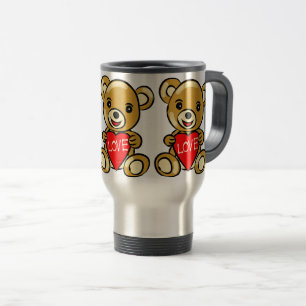 Niedlicher Teddybär Herz mit Liebe - Adorable Reisebecher