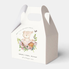 Niedlicher Teddybär in Blume Basket Pink Babydusch Geschenkschachtel