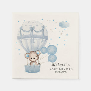 Niedlicher Teddybär mit Air Hot Balloon Napkins Serviette