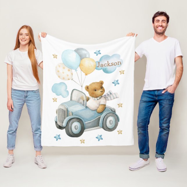 Niedlicher Teddybär mit Aquarellfarbe Fleecedecke (Beispiel)