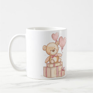 niedlicher Teddybär mit Ballons Tasse