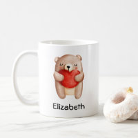 Niedlicher Teddybär mit einem roten Herz