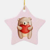 Niedlicher Teddybär mit einem roten Herz