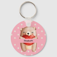 Niedlicher Teddybär mit einem roten Herz