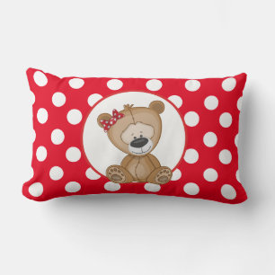 Niedlicher Teddybär mit Polka Dots Lendenkissen