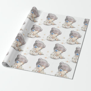 Niedlicher Teddybär mit Spielzeug anpassbar Geschenkpapier