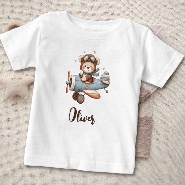 Niedlicher Teddybär Personalisiert Baby T-shirt (Von Creator hochgeladen)