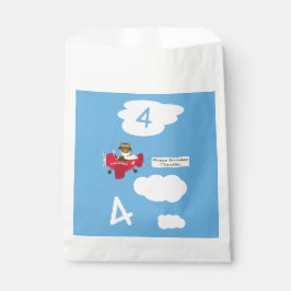 Niedlicher Teddybär Pilot Individuelle Name und Al Geschenktütchen