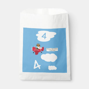 Niedlicher Teddybär Pilot Individuelle Name und Al Geschenktütchen