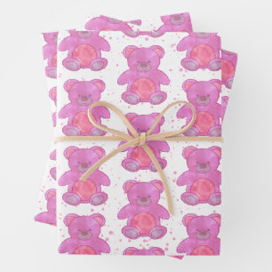 Niedlicher Teddybär Rosa Custom Geschenkpapier Set