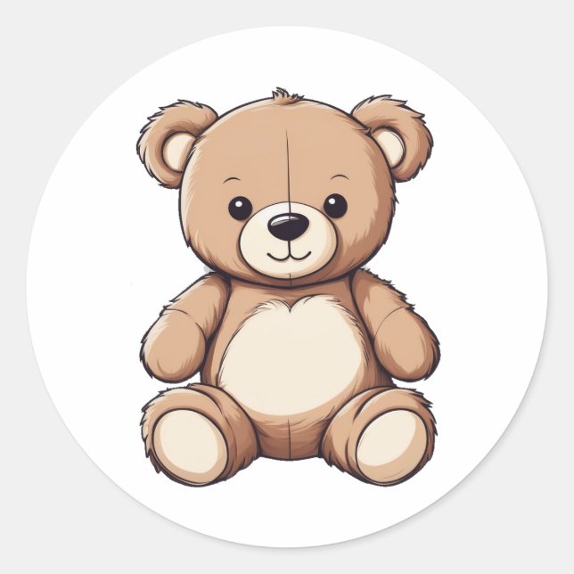 niedlicher Teddybär Runder Aufkleber (Vorderseite)