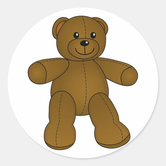 Niedlicher Teddybär Runder Aufkleber (Vorderseite)
