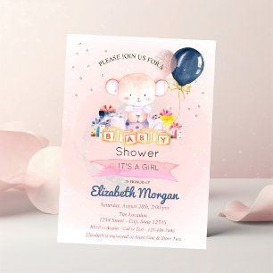 Niedlicher Teddybär, Stars präsentiert Babydusche Einladung