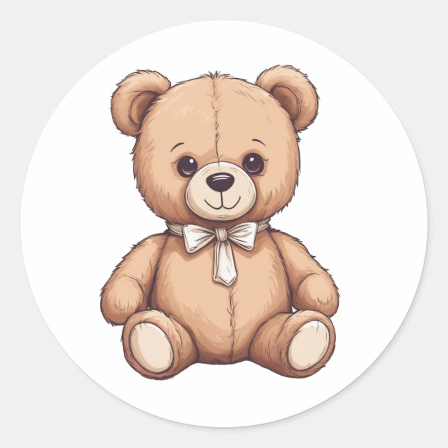 niedlicher Teddybär trägt Krawatte Aufkleber (Vorderseite)