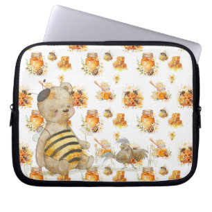 niedlicher Teddybär und Bienen Laptopschutzhülle