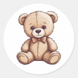 niedlicher Teddybärchen Runder Aufkleber