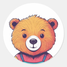 niedlicher Teddybärchen Runder Aufkleber