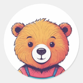 niedlicher Teddybärchen Runder Aufkleber