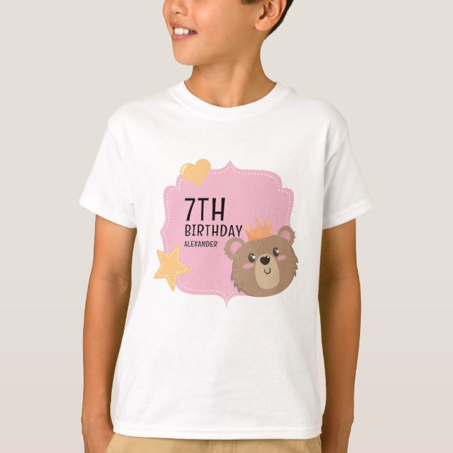Niedlicher Teddybärenanzug Kids Custom Beary Birth T-Shirt (Vorderseite)