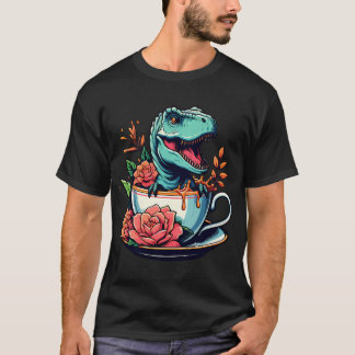 Niedlicher Tee Rex mit Blume T - Shirt