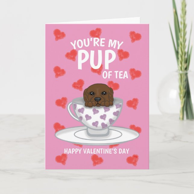 Niedlicher Teehund "Happy Valentines Day" Feiertagskarte (Vorderseite)