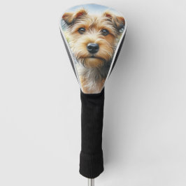 Niedlicher Terrier Hund in Wasserfarbe Golf Headcover