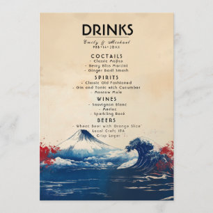 Niedlicher Text Drink Card Japonesque Harmonie mit Menükarte
