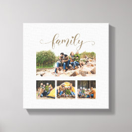 Niedlicher Text für  Skripte mit vier Familienfoto Leinwanddruck