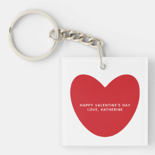 Niedlicher Text mit rotem Foto Valentinstag Schlüsselanhänger