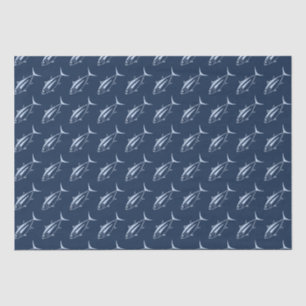 Niedlicher Thunfisch aus Weißem Thun in Pastel Blu Seidenpapier