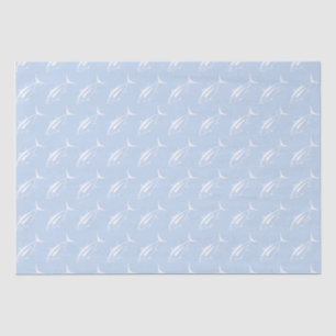 Niedlicher Thunfischfang auf Pastel Blau Seidenpapier