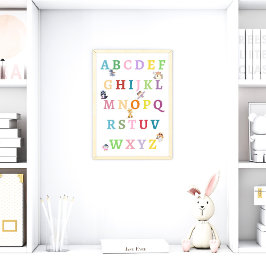 Niedlicher Tiere Alphabet Baby Kinderzimmer Poster