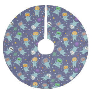 Niedlicher Tiere Astronauten Polster-Tree Ski Polyester Weihnachtsbaumdecke