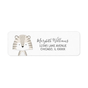 Niedlicher Tiere Baby Shower Address Labels Tiger