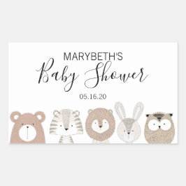 Niedlicher Tiere Babyduschkleber Rechteckiger Aufkleber